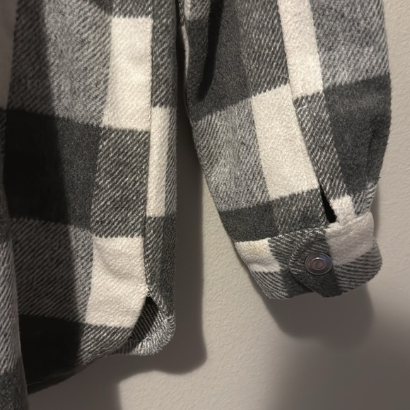 BB DAKOTA Buffalo Plaid Jacket Womens Sm Oversized Buttons Pockets Soft EUC - Picture 9 of 9